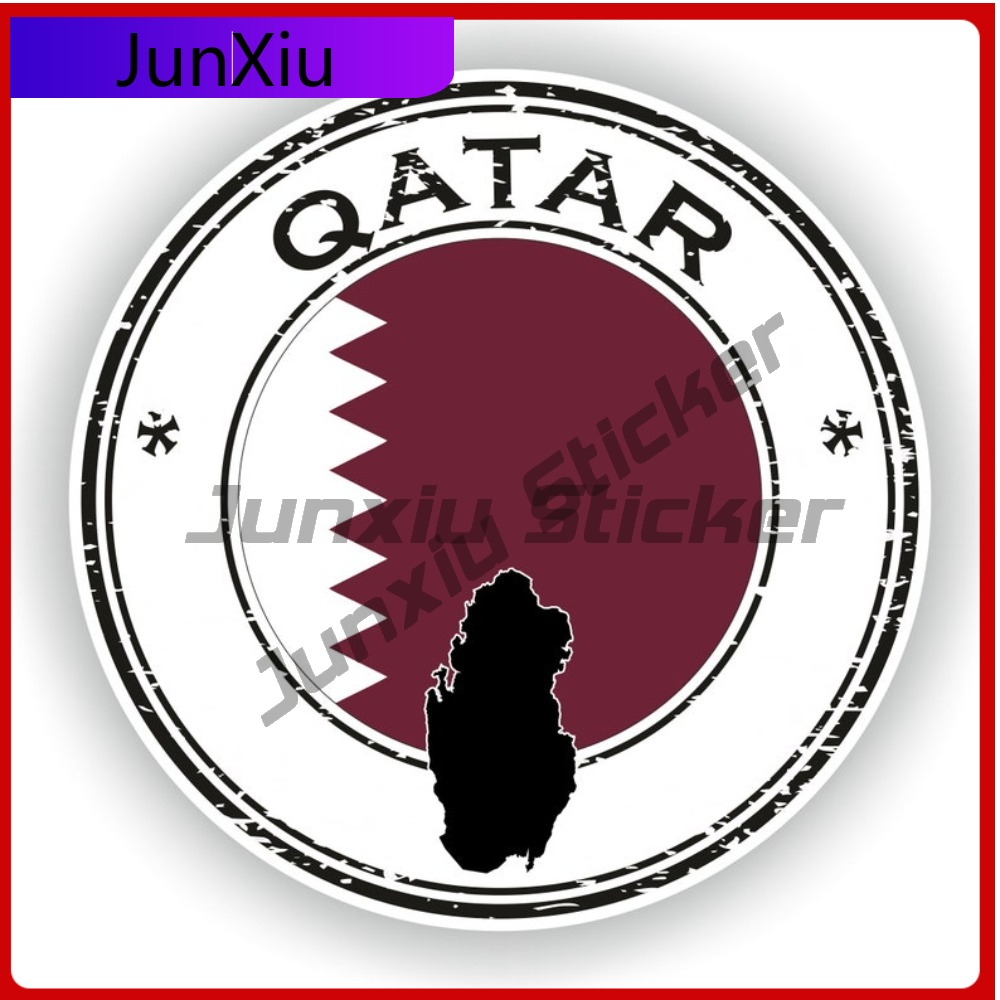 Qatar Car Accessories - Qatar Seal Sticker Round Flag Unique