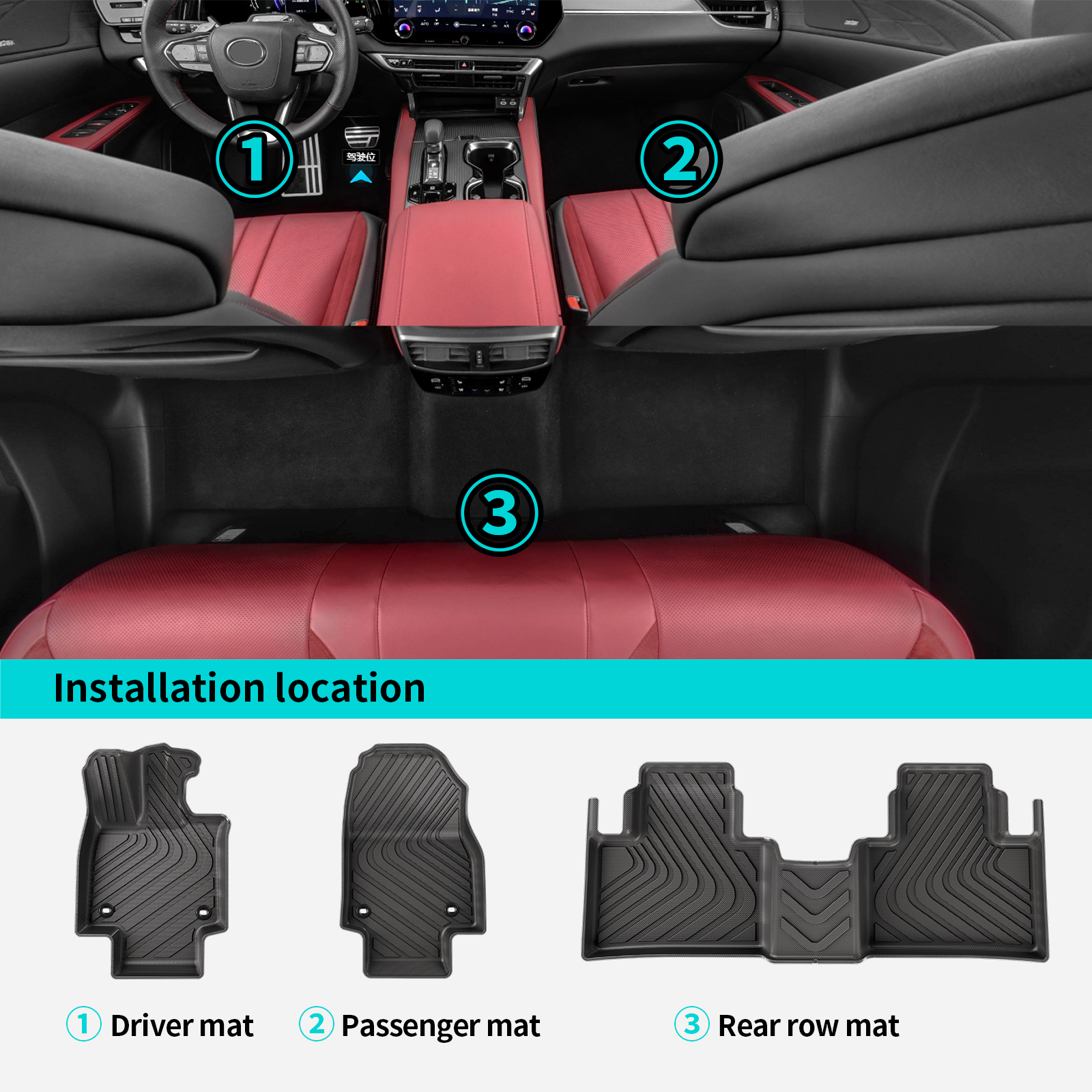 for Lexus RX 2023 2024 TPE 3D  - مراجعة Car Floor Mat Rubber وسعره