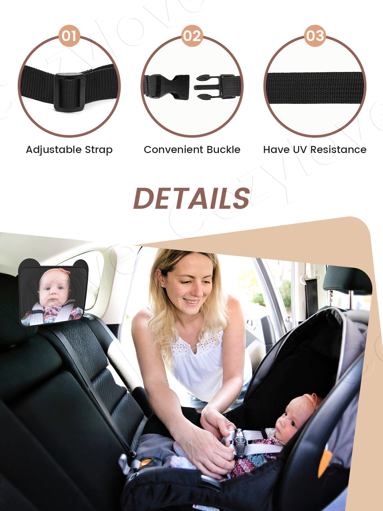Cute Bear Ear Baby Car Mirror  - مراجعة Car Blind Spot Mirror وسعره