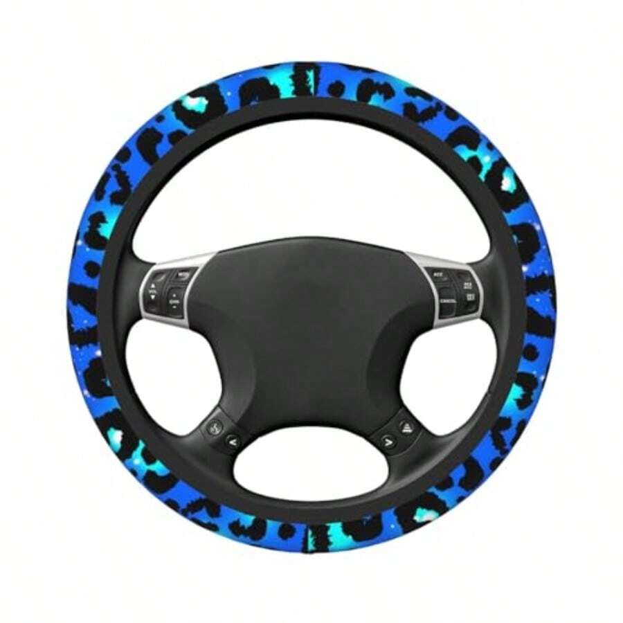 Blue Leopard Print Steering Wh - مراجعة Steering Wheel Cover وسعره