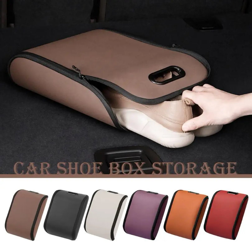 Car Shoe Storage Box PVC Leath - مراجعة Car Trunk Organizer وسعره