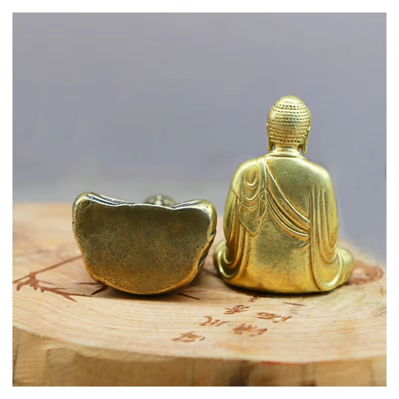 Mini Brass Buddha Statue Pocke - مراجعة Car Accessories Oman وسعره
