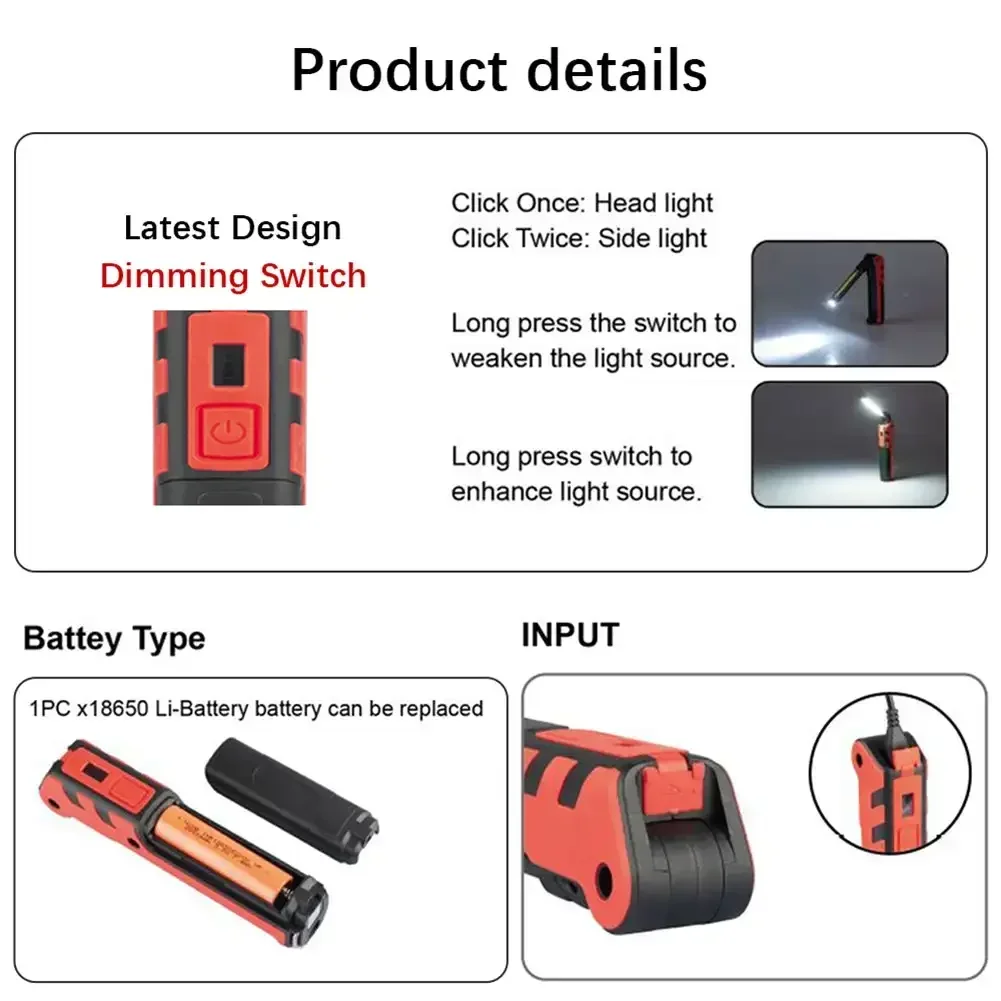 Dimmable COB LED Work Light US - مراجعة Car Accessories Hanging وسعره