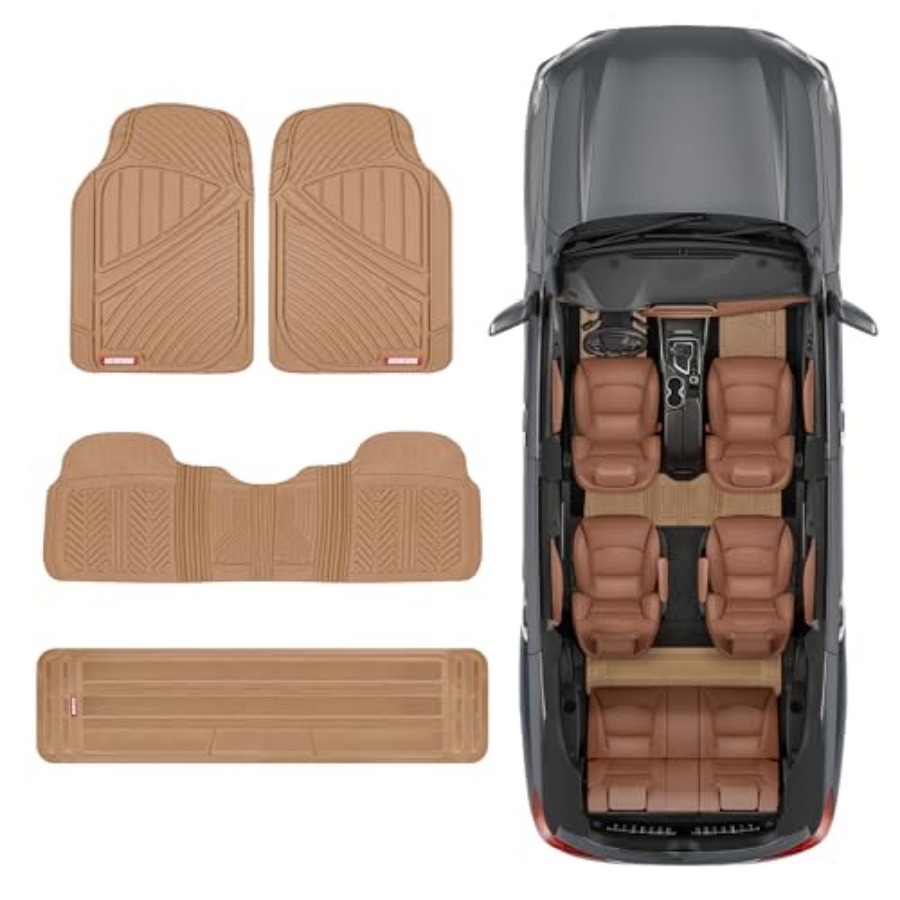 3-Row Heavy Duty Rubber Floor  - مراجعة Car Floor Mat Rubber وسعره