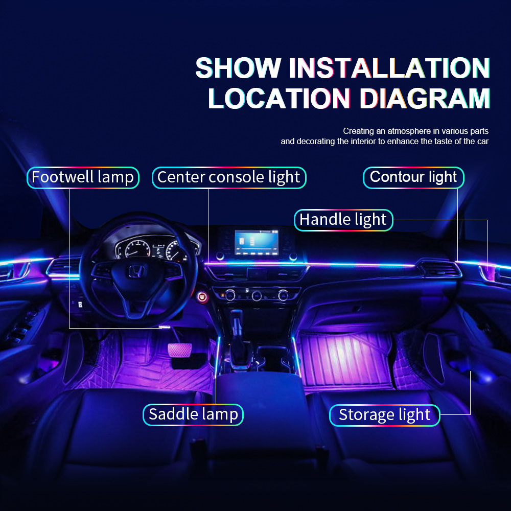 6/10/14/18 in 1 Led Acrylic Ca - مراجعة Led Interior Ambient Light وسعره