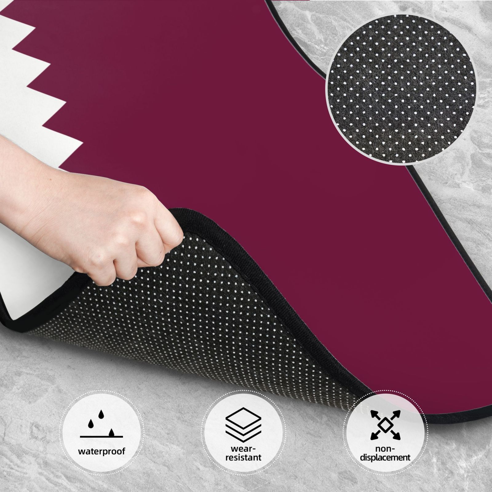Flag of Qatar Pattern Car Floo - مراجعة Qatar Car Accessories وسعره